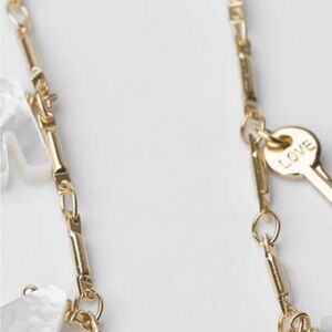 The Giving Keys Gold Necklace with White Accents